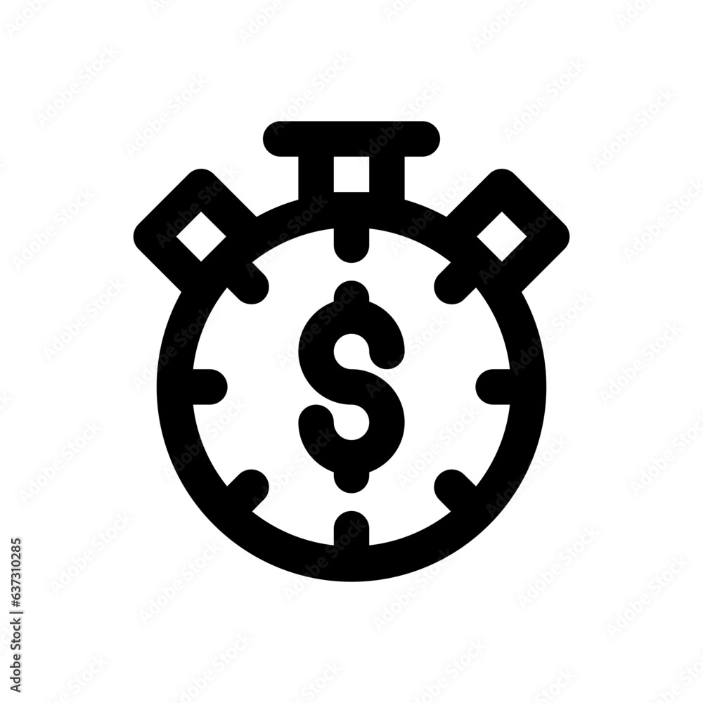 time is money line icon