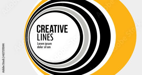 Creative lines vector abstract background, 3D perspective linear graphic design composition, stripes in dimensional rotation poster or banner.