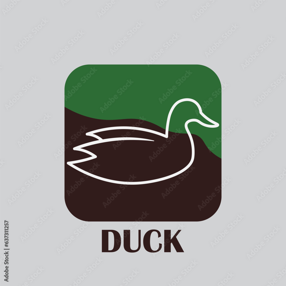 Duck logo with minimalistic design Duck logo with minimalistic design