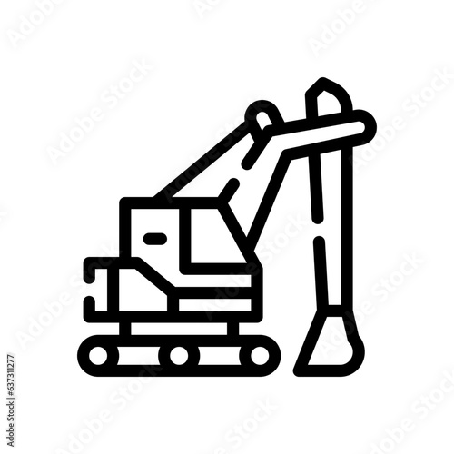 excavator line icon
