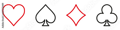 Suit deck of playing cards on white background. Vector illustration..