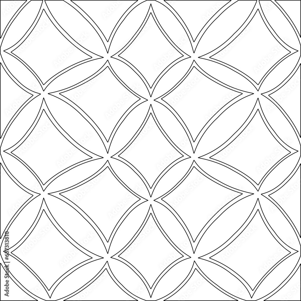 Fototapeta premium Stylish texture with figures from lines.Abstract geometric black and white pattern for web page, textures, card, poster, fabric, textile. Monochrome graphic repeating design. 