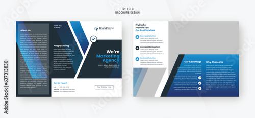 Creative marketing agency trifold brochure company profile booklet design