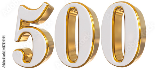 3d Gold Number 500