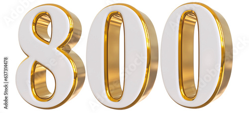 3d Gold Number 800