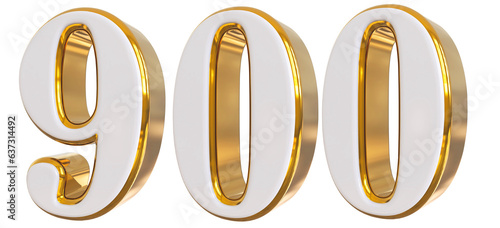 3d Gold Number 900
