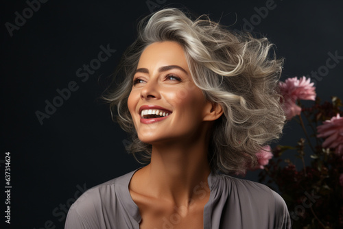 CFC2023CT, uśmiechnięta dojrzała kobieta 50s