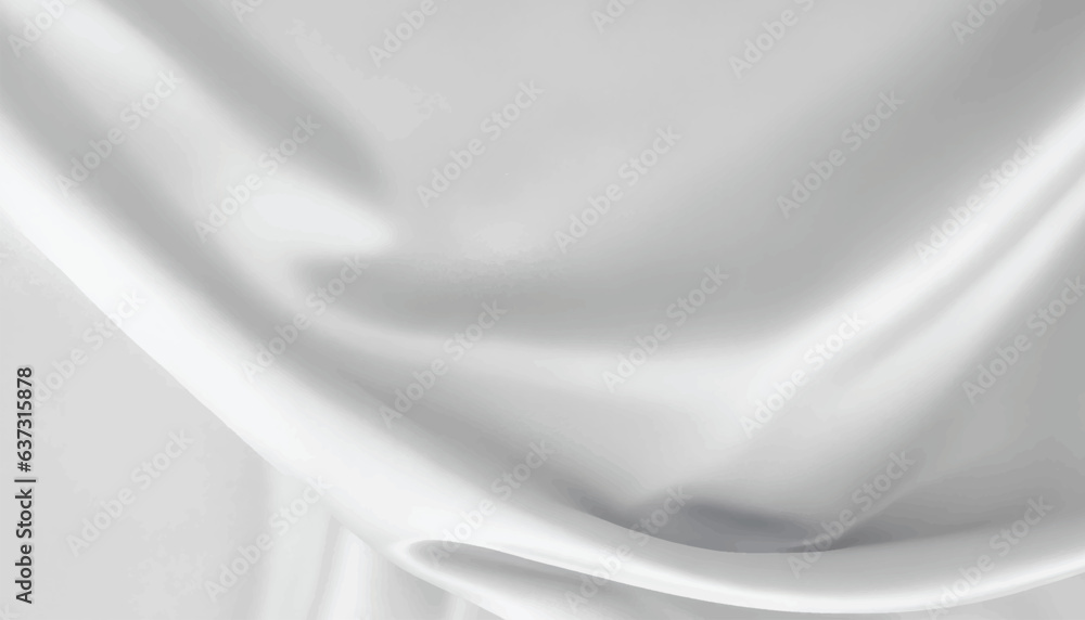 Fototapeta premium White gray satin texture that is white silver fabric silk panorama background with beautiful soft blur pattern natural vector illustration. 