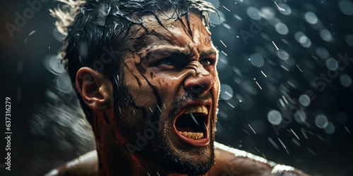 Warrior: A Fighter\'s Story of Courage: A photo of a fighter fighting in the ring, symbolizing the courage and determination it takes to be a fighter.