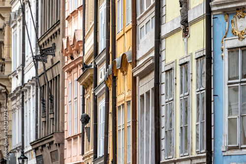 Old town of Prague with historic buildings photo