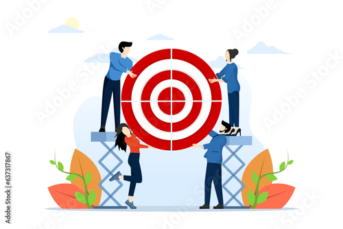 collaboration concept, organizational goal, business goals or goals and achievement, company target, teamwork developing common goals or ambitions, business people linking targets together