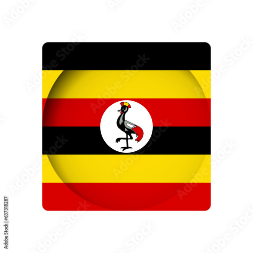 Free Download Uganda flag - behind the cut circle paper hole with inner shadow. - GFXLoad
