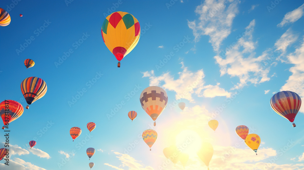 Fototapeta premium Balloons in the Sky.Generative Ai