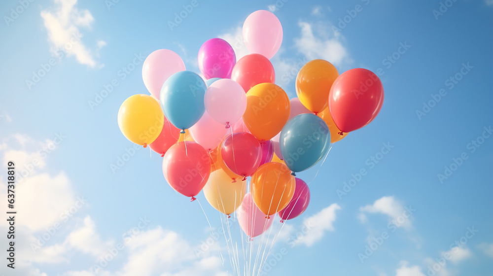 Balloons in the Sky.Generative Ai Balloons in the Sky.Generative Ai