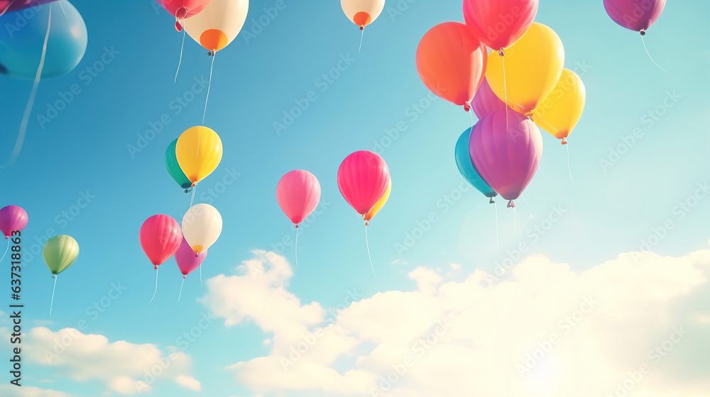 Balloons in the Sky.Generative Ai Balloons in the Sky.Generative Ai