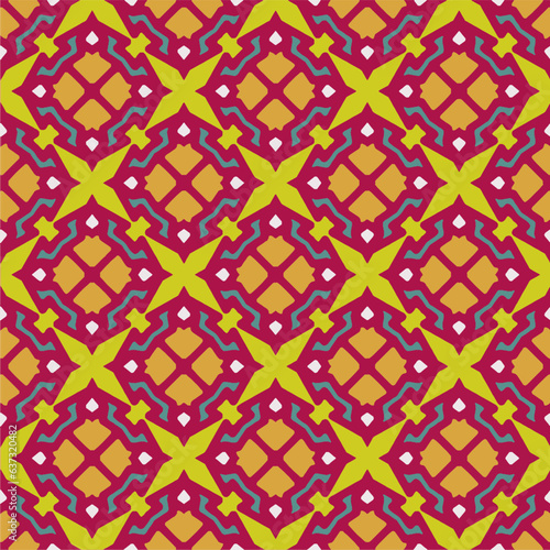 Ornament in ethnic style.Seamless pattern with abstract shapes. Repeat design for fashion, textile design, on wall paper, wrapping paper, fabrics and home decor.