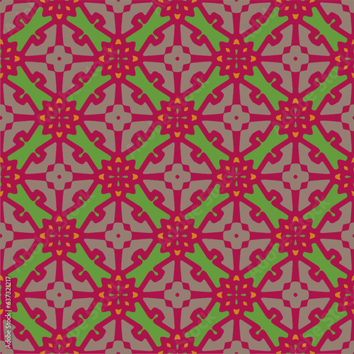 Ornament in ethnic style.Seamless pattern with abstract shapes. Repeat design for fashion, textile design, on wall paper, wrapping paper, fabrics and home decor.