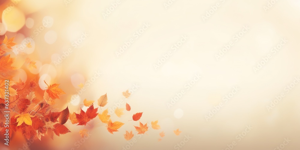 Herbstlicher Hintergrund für Banner und Grußkarten. Braune Blätter an Bäumen mit Platzhaltern für Text und Design.