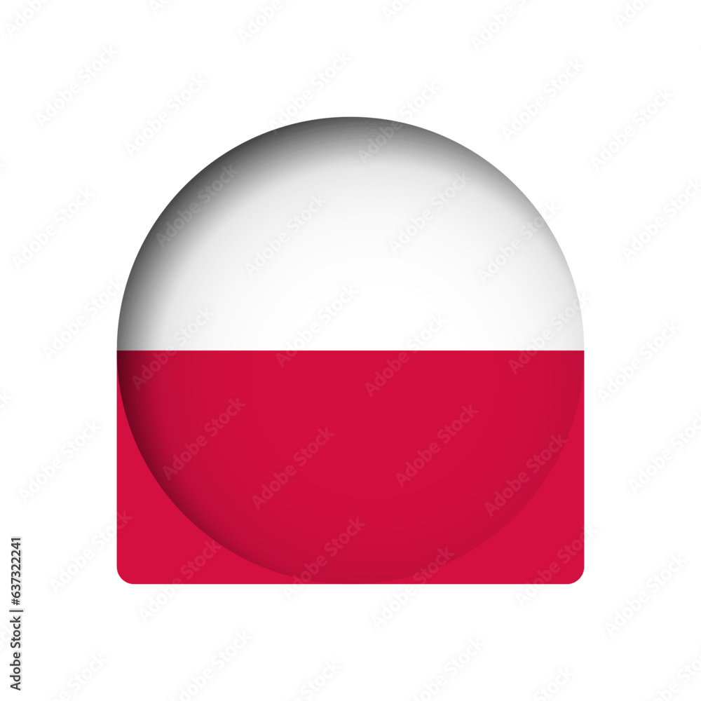 Poland flag - behind the cut circle paper hole with inner shadow. Poland flag - behind the cut circle paper hole with inner shadow.