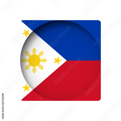 Free Download Philippines flag - behind the cut circle paper hole with inner shadow. - GFXLoad