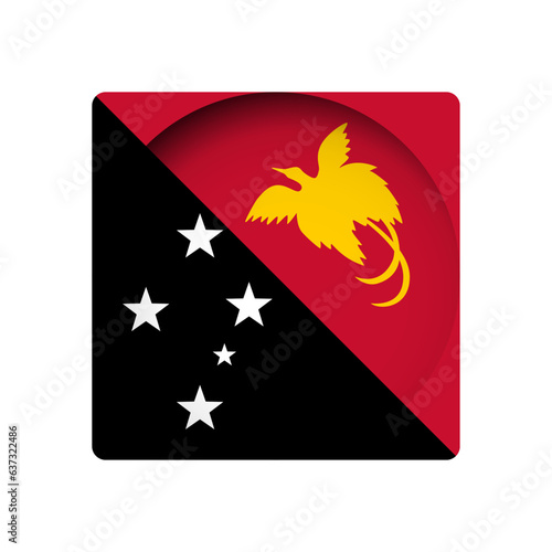 Papua New Guinea flag - behind the cut circle paper hole with inner shadow.