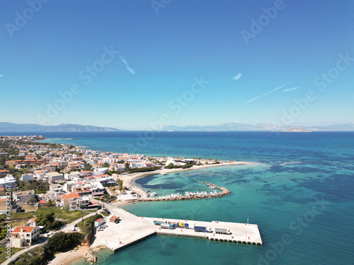 Aerial photo of Agistri on a beautiful spring day photo