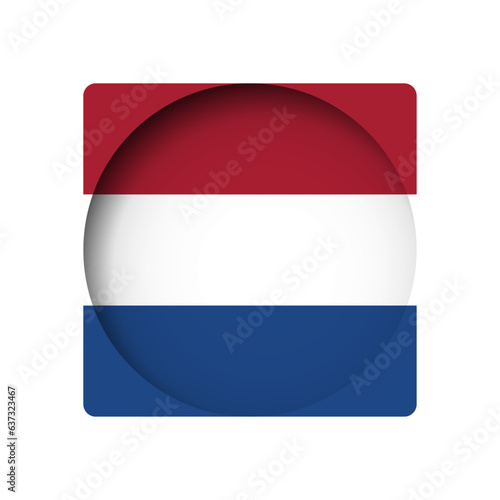 Free Download Netherlands flag - behind the cut circle paper hole with inner shadow. - GFXLoad