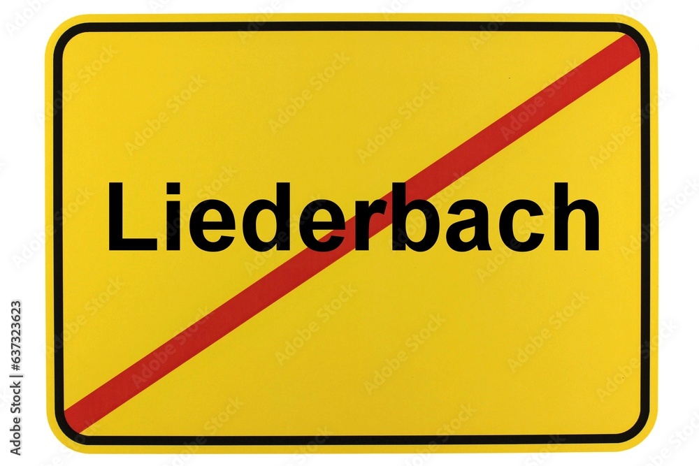 Illustration eines Ortsschildes der Gemeinde Liederbach in Hessen Illustration eines Ortsschildes der Gemeinde Liederbach in Hessen