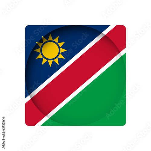 Free Download Namibia flag - behind the cut circle paper hole with inner shadow. - GFXLoad