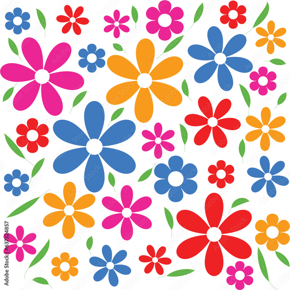 Flower seamless patterns background for decoration. Vector illustration.