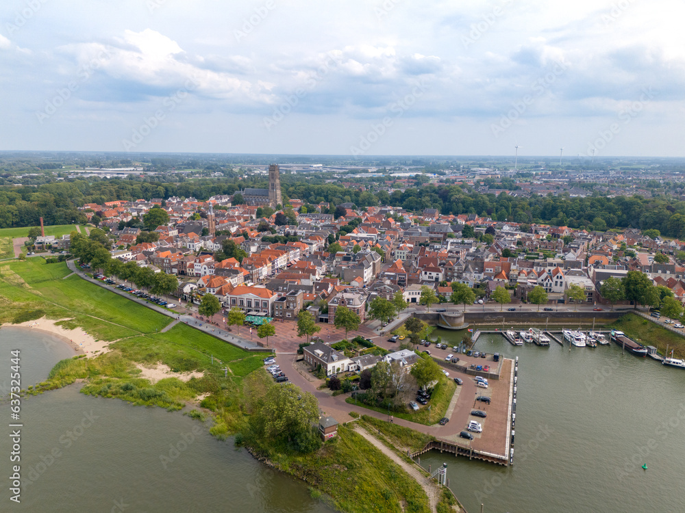Aerial view of the dutch town named Zaltbommel