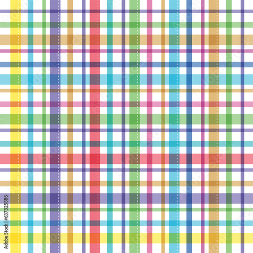 Checks plaid square textile, fabric background. Abstract seamless colorful fashion shirt patterns. Vector illustration.
