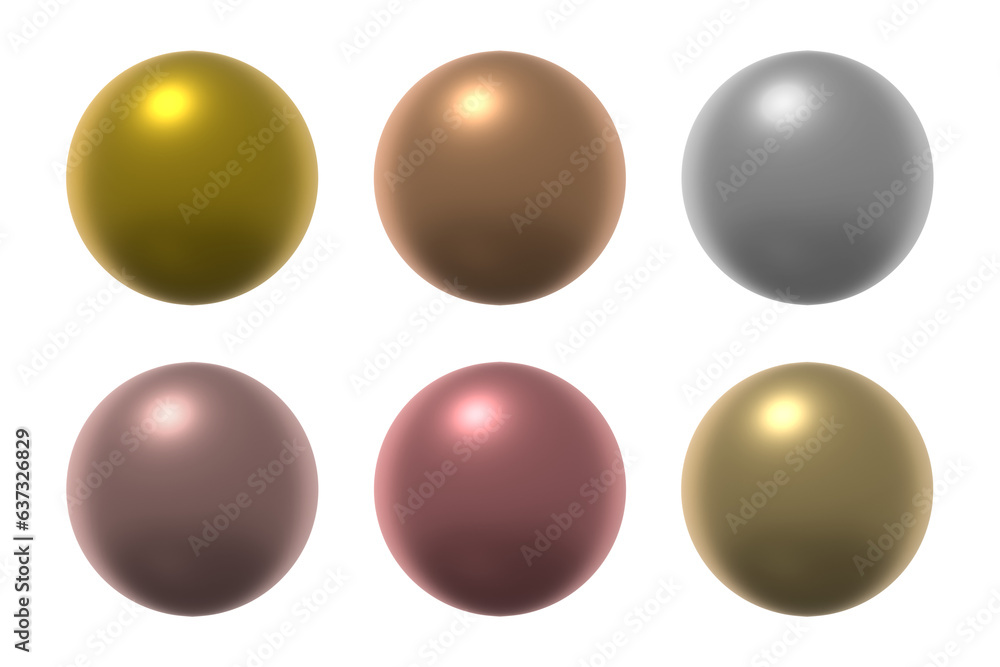 Shiny 3D pearl balls in six colors
