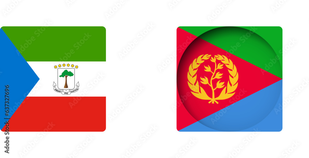 Fototapeta premium Eritrea flag - behind the cut circle paper hole with inner shadow.
