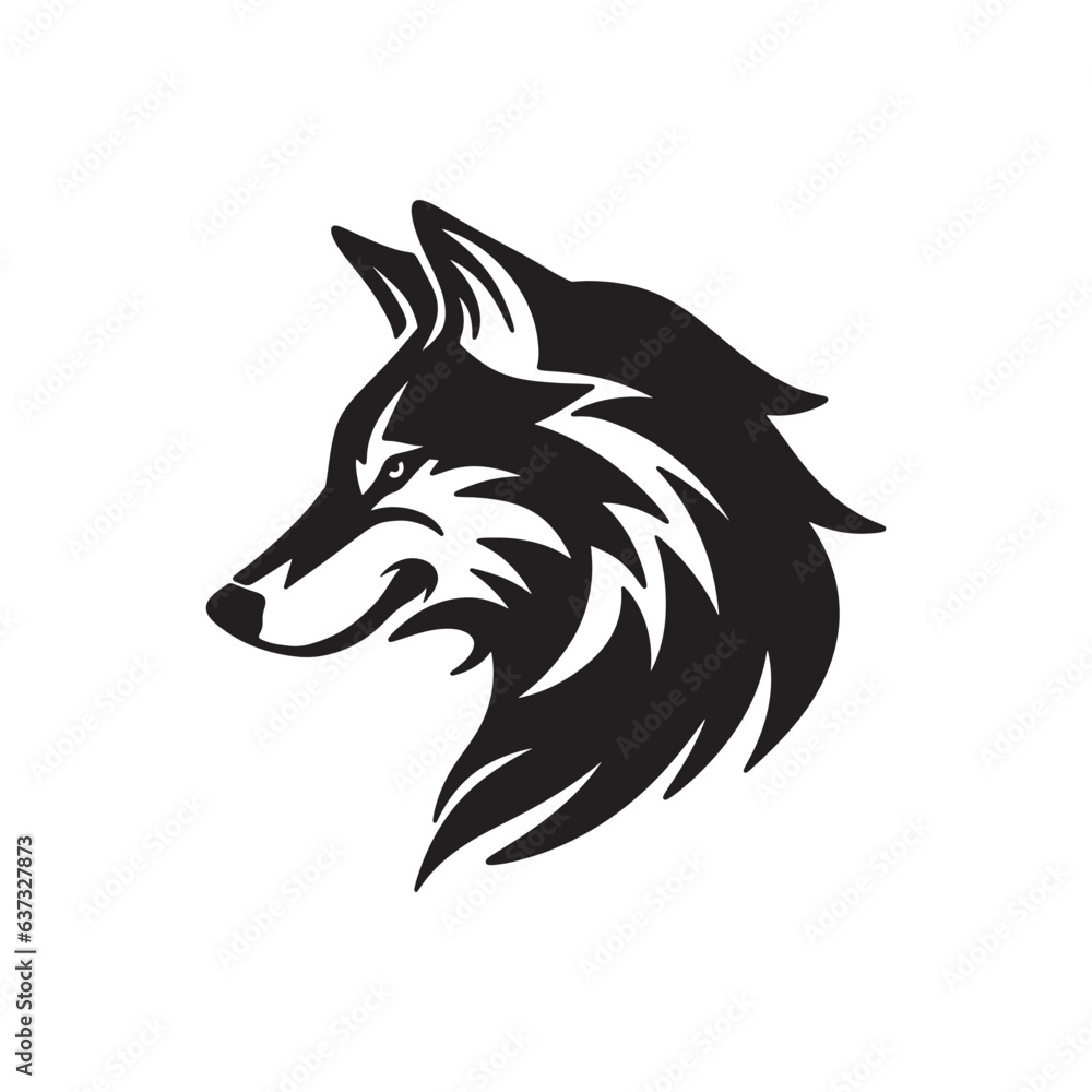 Fototapeta premium Wolf logo vector isolated on white background