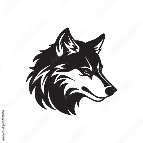 Foto Wolf logo vector isolated on white background