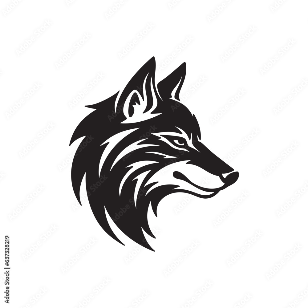 Obraz premium Wolf logo vector isolated on white background