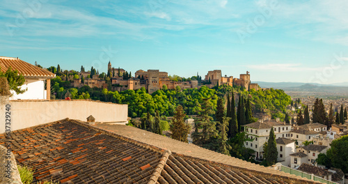 Obraz na plátne Alhambra de Granada from Albaicin at sunset