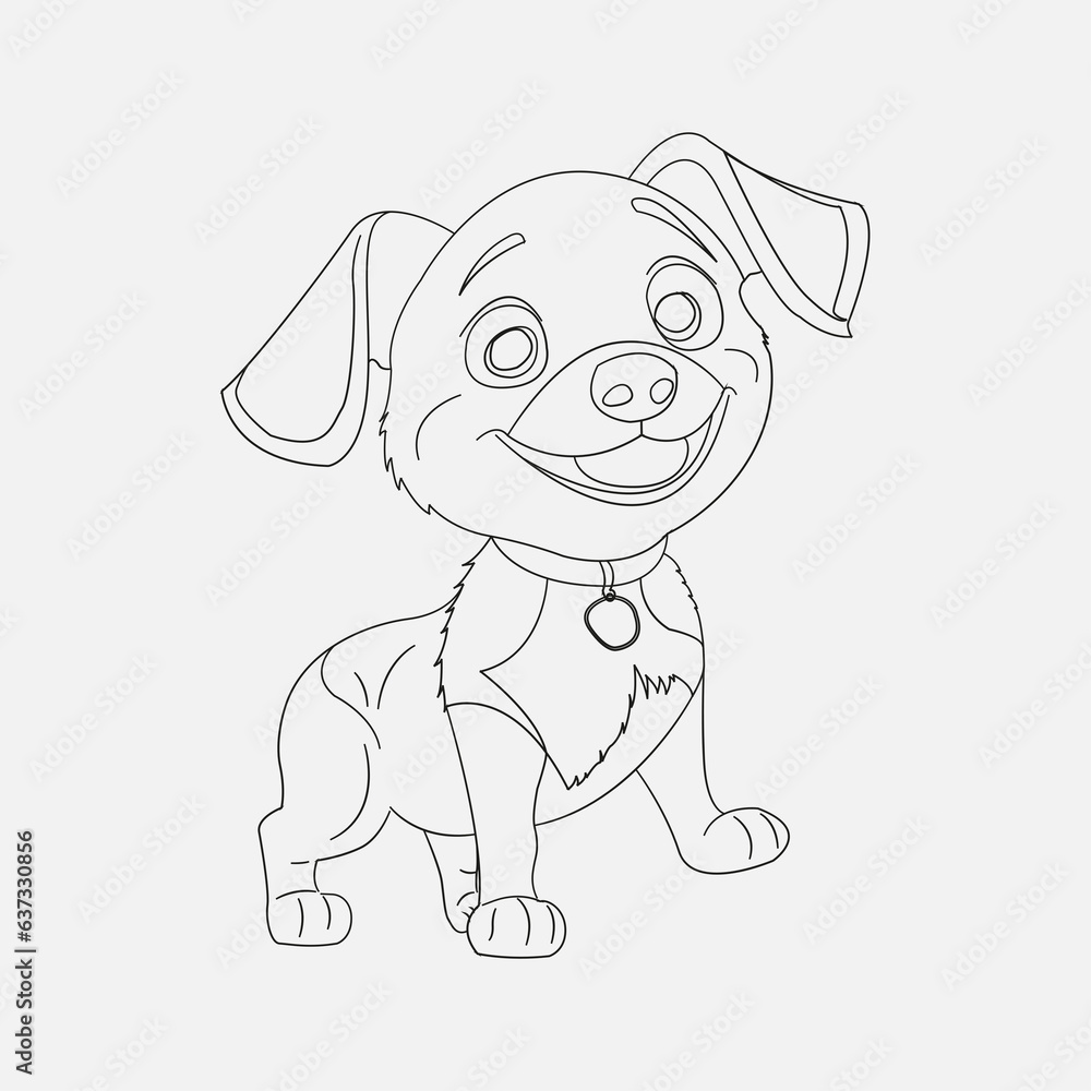 Funny Cute Dog on White Background Funny Cute Dog on White Background