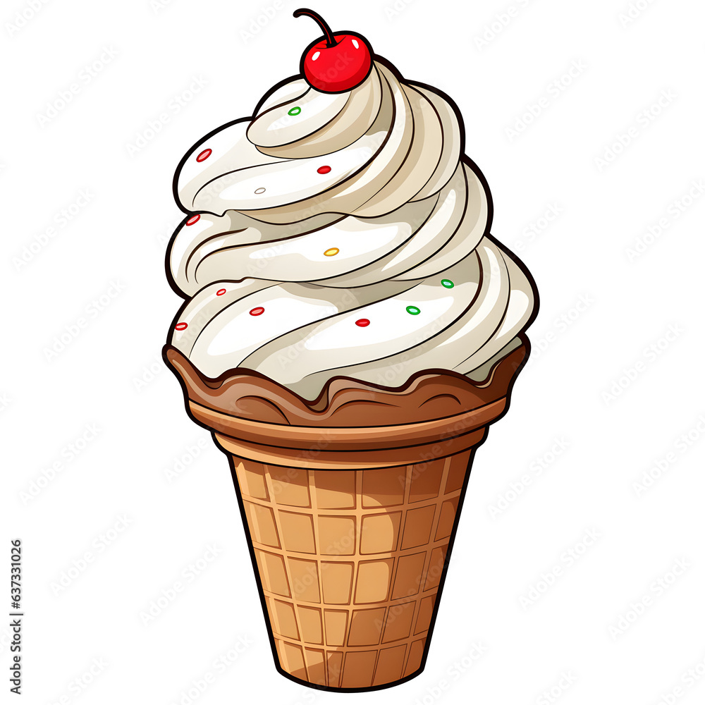 cartoon ice cream cone clipart, transparent background Stock ...