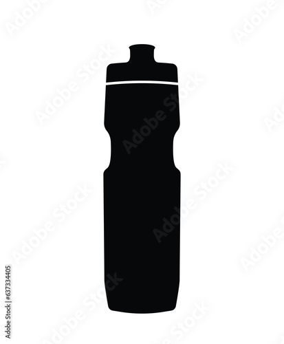 Plastic water bottle silhouette, sports fitness water bottle icon