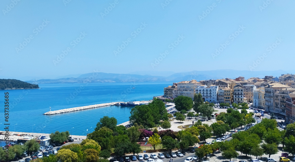Greece, Corfu, view of the old town of Kerkyra