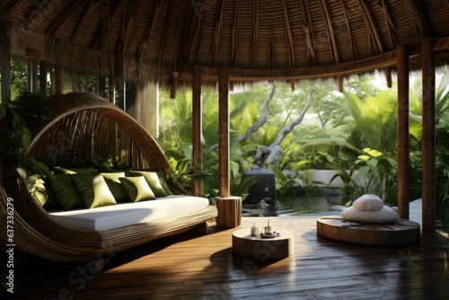 eco hotel made of ecological materials luxury in a warm country for tourism