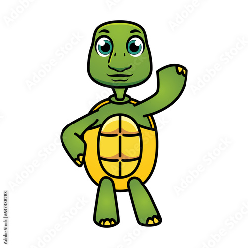 turtle cartoon character vector template 1a