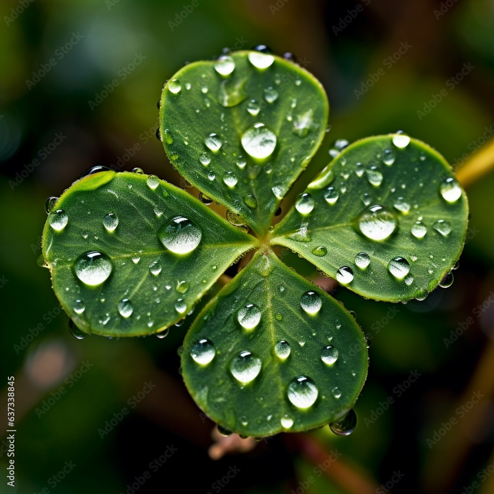 Shamrock with drops Shamrock with drops