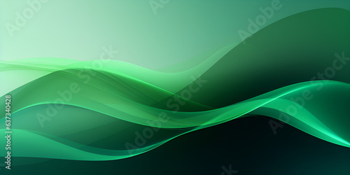  Green abstract background with waves art pattern Elegant Green Patterns: Abstract Wave Art AI Generative 