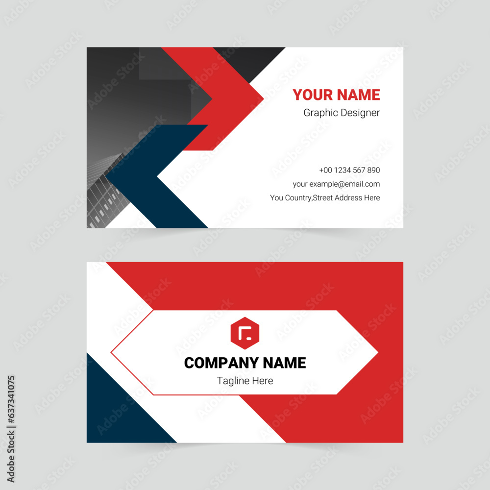 Red simple business company business card template Red simple business company business card template
