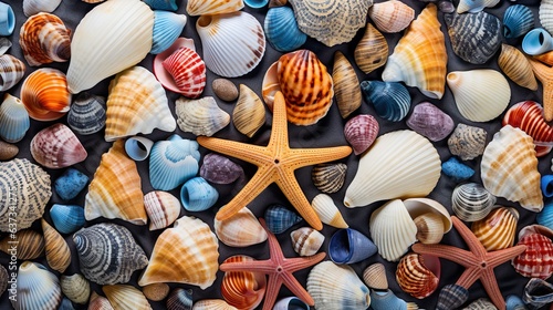 Seashell collection made with Ai generative technology