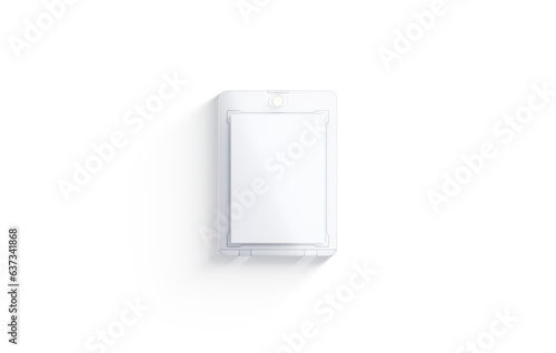 Canvas Print Blank transparent plastic magnetic trading card mockup, top view