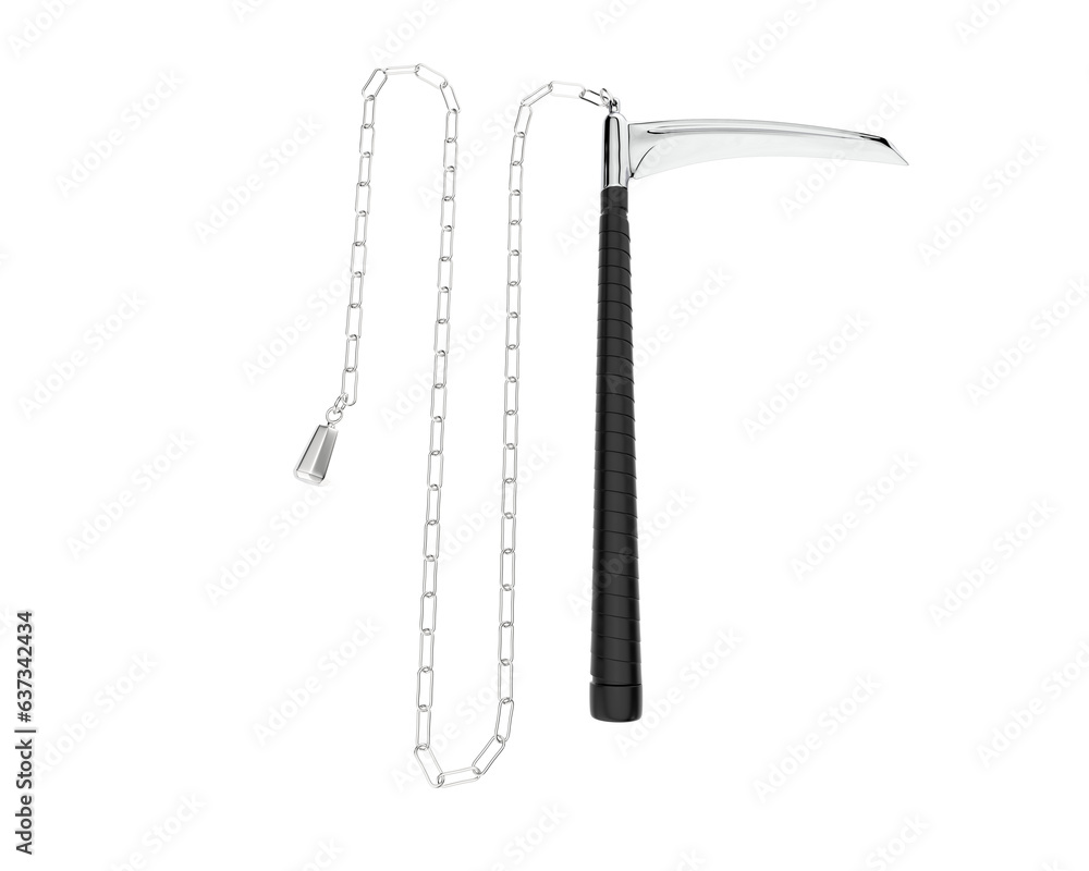 Medieval weapon isolated on transparent background. 3d rendering - illustration